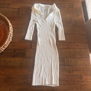 DROMe Ribbed Midi Knit Dress